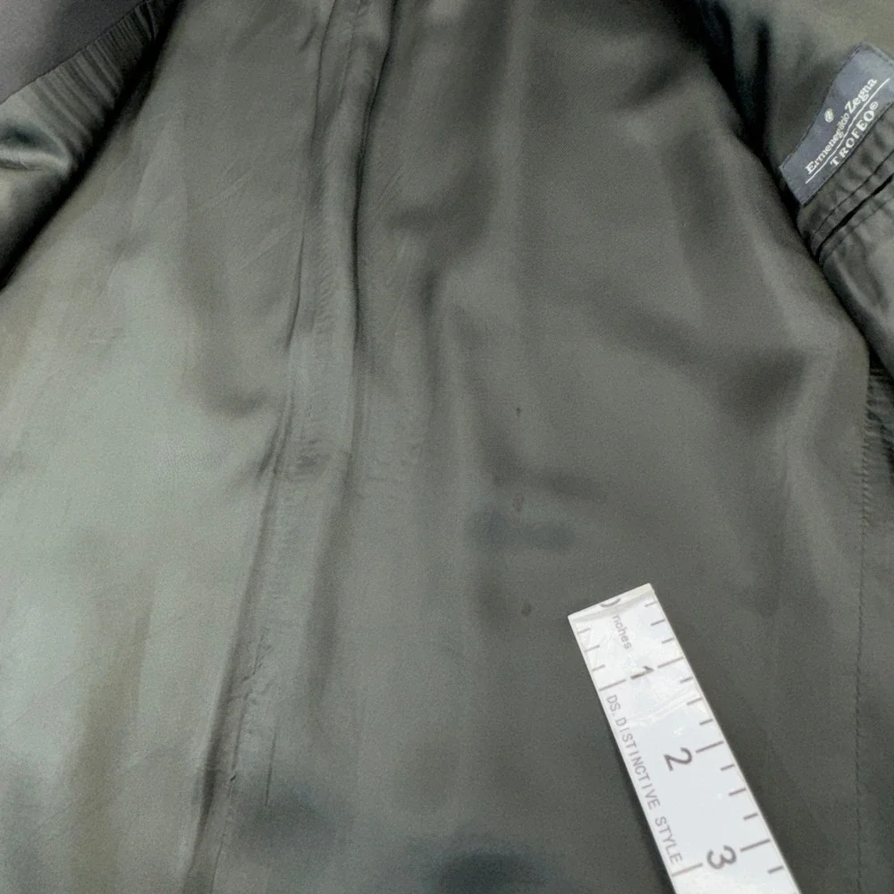 Ermenegildo Zegna Blazer Mens 44L Gray Italian Trofeo Wool 2 Button Sport Coat